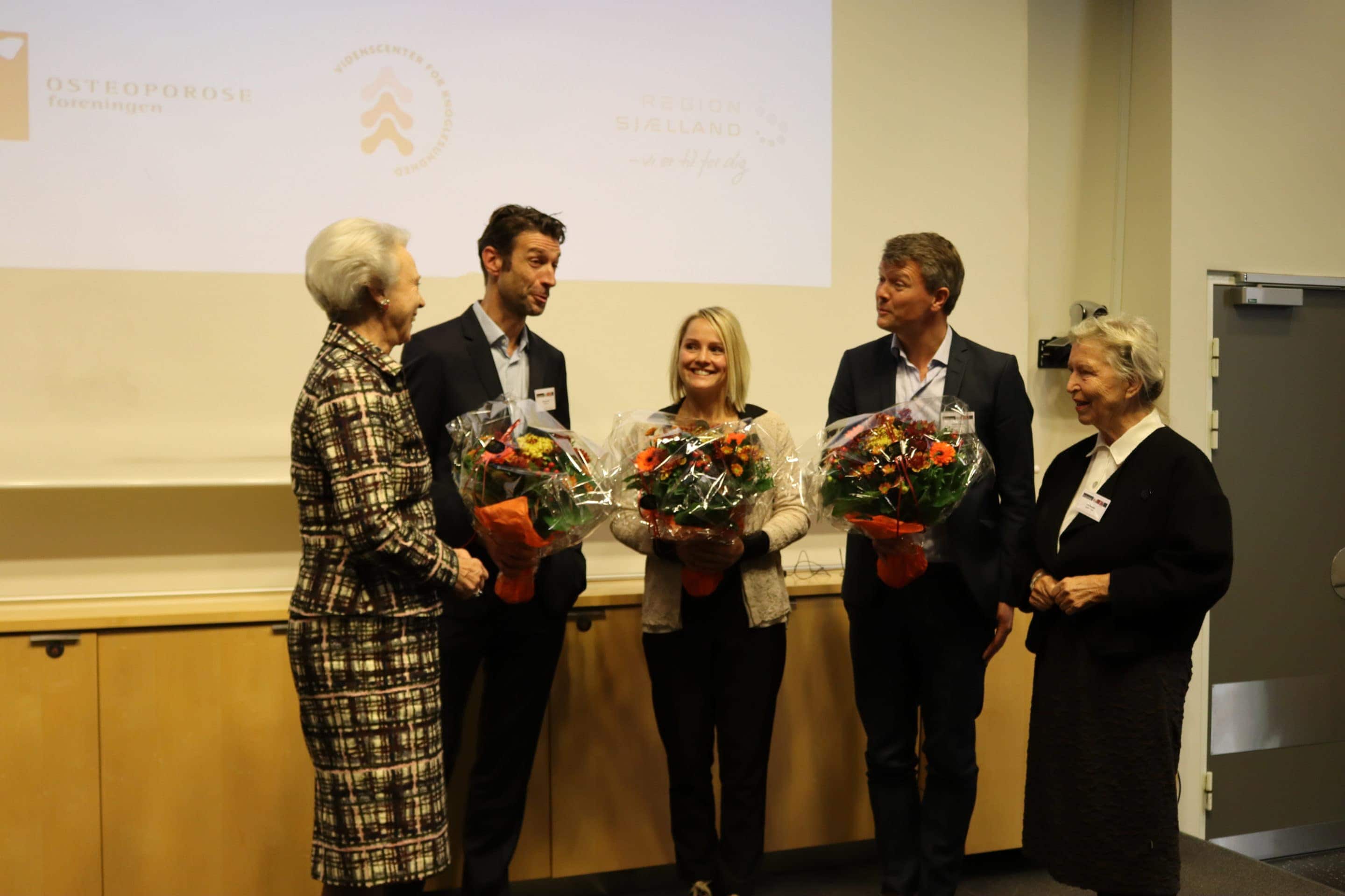 H.K.H. Prinsesse Benedikte, de tre legatmodtagere og landsformand Ulla Knappe